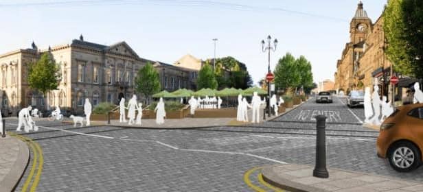 An artist's impression of how part of Batley town centre could look.