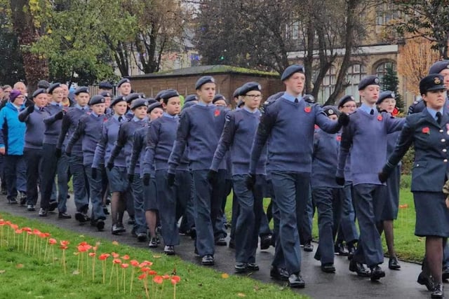 The youngsters braved the weather conditions as they paid their respects to those who have died in military conflicts at a number of parades, services and events in North Kirklees.