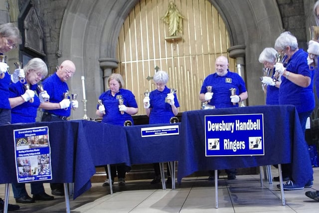 The Dewsbury Handbell Ringers at the town's Minster