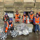 Friends of Batley Station volunteers after they collected litter during the Great British Spring Clean