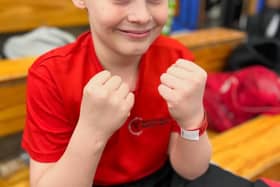 11-year-old Aleksander Smith, a member of the British Military Martial Arts Club in Leeds, is appealing for donations to get him to the kickboxing world championship in Portugal this year. Picture: Dorota Smith