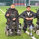 Zaffer Patel (middle) with Sohail Rehman, co-manager at Route One Rovers FC (left), and Junayde Rehman, also co-manager at Route One Rovers FC (right)
