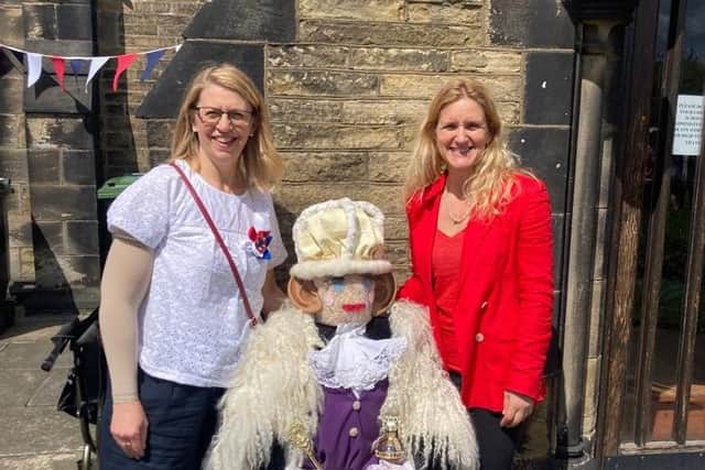 Batley and Spen MP Kim Leadbeater with Emma Ferdinand at the Oakenshaw Coronation Big Lunch.