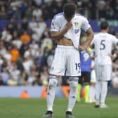 Rodrigo shows his dejection at the end of Leeds United's game against Tottenham.