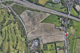 A aerial view of the proposed Amazon warehouse site in Scholes, near Cleckheaton. Photo: Google