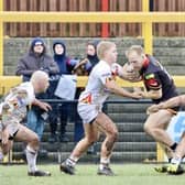 Dewsbury Rams lost 40-4 to Bradford Bulls in their 1895 Cup group stage clash at the FLAIR Stadium. (Photo credit: Thomas Fynn)