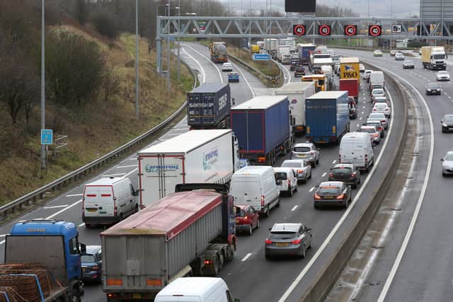 Severe delays of 56 minutes increasing Westbound on the M62 between J28 and M606.