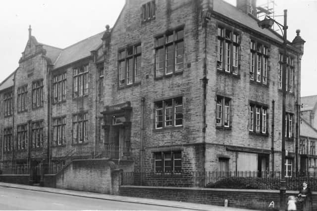 Heckmondwike Grammar School's old entrance as it once looked