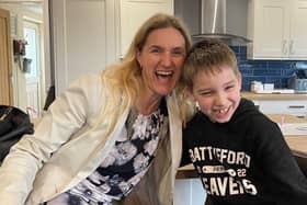 Batley and Spen MP Kim Leadbeater with 12-year-old Zach Eagling who has been invited to Westminster following his "inspirational" campaign work.