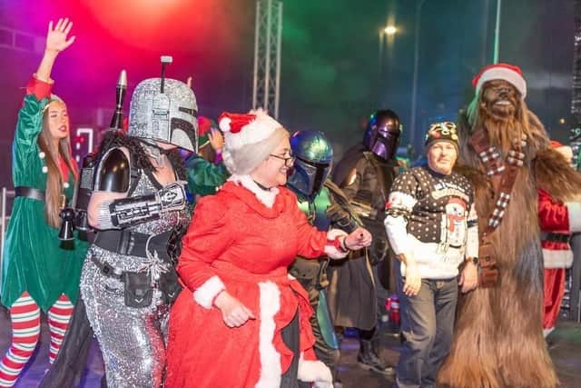 The stage for Cleckheaton's 2022 Christmas lights switch on will be set in front of the Post Office and will be led by Father Christmas and Mrs Claus, accompanied by Star Wars Storm Troopers.
