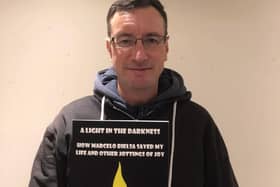 Life-long Leeds fan Mike Keddie, with his second book of poems about the club, ‘A Light in the Darkness: How Marcelo Bielsa Saved My Life and Other Jottings of Joy.’