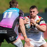 New Dewsbury Rams signing Sam Hallas in action for Bradford Bulls in a Super League game against Hull FC. Picture by Alex Whitehead/SWpix.com
