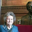 Lady Mary Wilson by a bronze bust of her late husband Lord Wilson of Rievaulx unveiled by British Prime Minister Tony Blair in the House of Commons  PA Wire