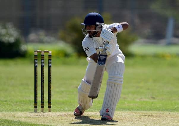 Rishy Limbechay made 107 not out and shared a stunning unbroken fourth-wicket stand with Matthew Dyson (142no) as Birstall secured an 82-run win over East Ardsley last Saturday. Picture: Paul Butterfield