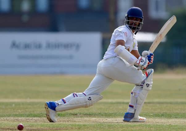 Scholes batsman Aditya Waghmode in action against Townville during last Saturdays early Premier Division game,