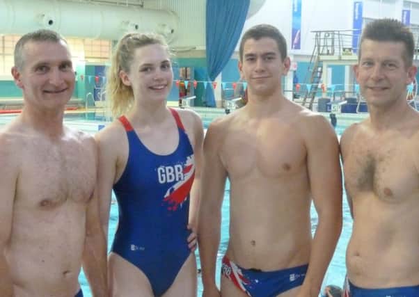 Batley underwater players (from left) Richard Adams, Fiona Maynard, Tom Pitchforth and Haydn Pitchforth are representing Great Britain at the Wolrd Championships in Quebeck.