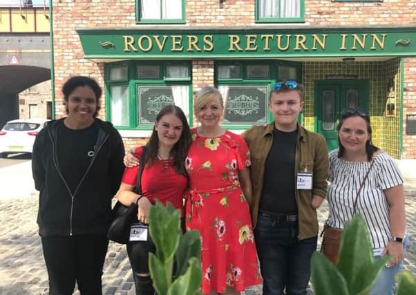 TOUR: Batley and Spen MP visited Coronation Street with local activists Josh Smith, Jasmine Kennedy, Katie and Christine Warrilow.