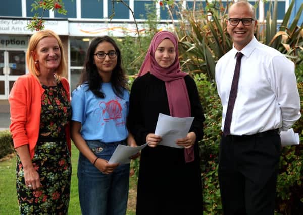 Batley Girls' High School students picked up their A-level results this morning.