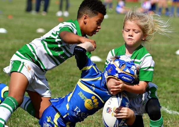 Junior rugby league action from the Batley Boys gala, which formed part of Batley Bulldogs Pink Weekend.