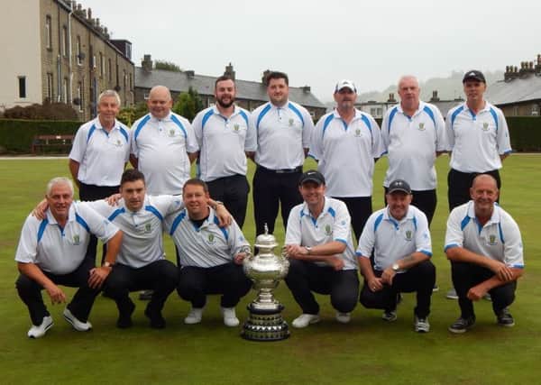 Lower Hopton pictured with the Yorkshire Cup after they defeated Thongsbridge at Hillcrest BC to lift the trophy for an eighth time.