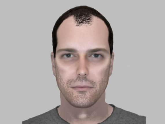 Police have released this e-fit of a man they believe has links in Batley.