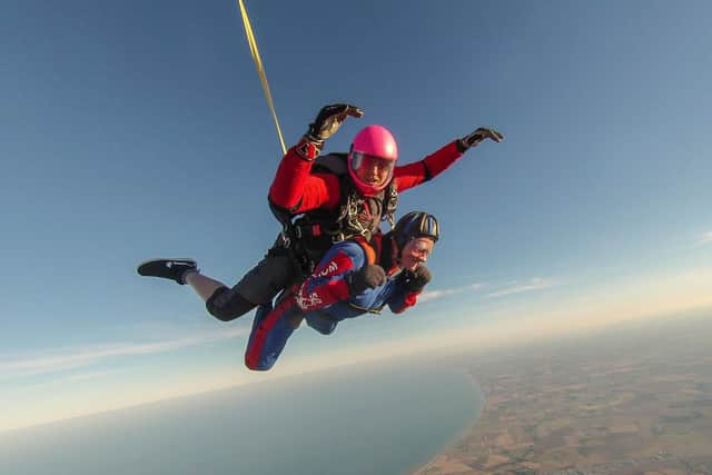 Stephen jumped from 10,000ft, raising 2,000.