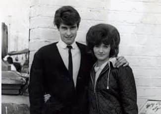 Looking smart: John Croft is pictured with Linda, later to be his wife, on a day out at Blackpool when they were both aged 18. Note Johns Beatle jacket and Lindas beehive hairdo.