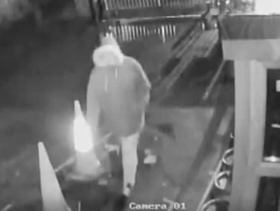 A CCTV image from outside the pub.