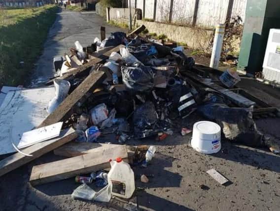 Fly-tipping in Gomersal.