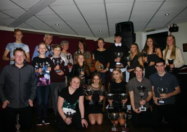 Members of Spen AC show off their awards at last Fridays presentation evening.