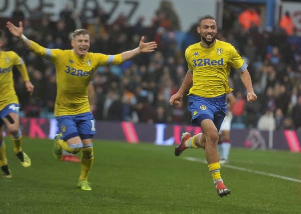 Kemar Roofe celebrates his late winning goal for Leeds United. Picture: Tony Johnson