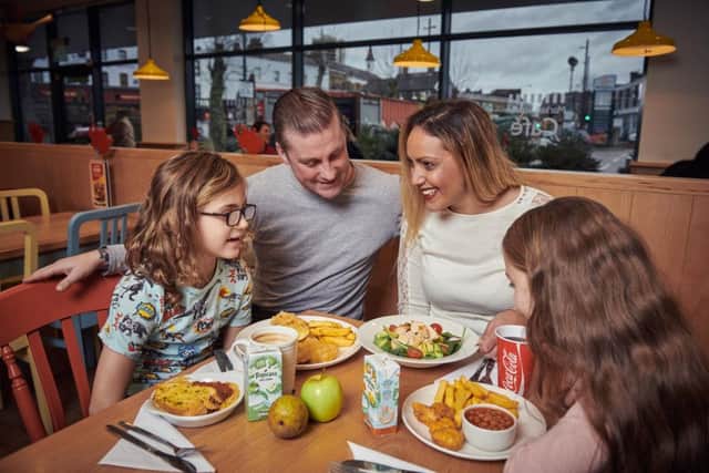 Morrisons is introducing its best-ever cafÃ© deal as it offers to feed a family of four in the cafÃ© for just Â£10. The deal also includes drinks and will be available for the entire month of January in all 410 Morrisons cafÃ©s nationwide. The average family meal out at a supermarket cafÃ© is Â£25.18, giving Morrisons customers an average saving of Â£15.18. Adults can choose from a range of meals including fish and chips or chicken and avocado salad while kids can choose meals such as chicken nuggets or Spaghetti Bolognese along with drinks like Tropicana and water. Children will also receive a piece of fruit.

 For more information contact Rachel Kennedy on 0753 805 0521 / rachel.kennedy@theacademypr.com

  Images free for editorial usage.