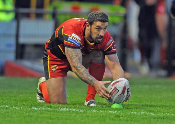 Paul Sykes scored a try and kicked two goals but was unable to prevent Dewsbury Rams being edged out of the Yorkshire Cup 20-18 at the hands of Bradford Bulls. Picture: Tony Johnson