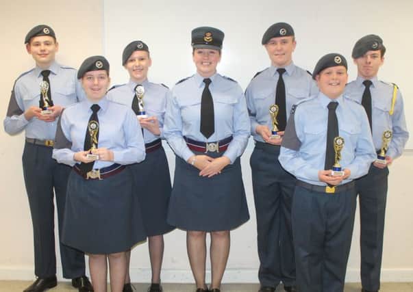 Award winners: Spen Valley Air Cadets are pictured with their trophies.