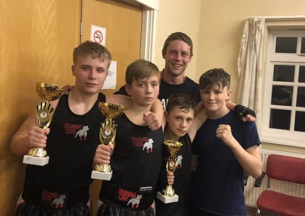 Training Cave boxers  Brandon Brearley, Jack Kaye and Iyran Walker. Supported by coach Jack Sunderland and team mate Olly Sugden.