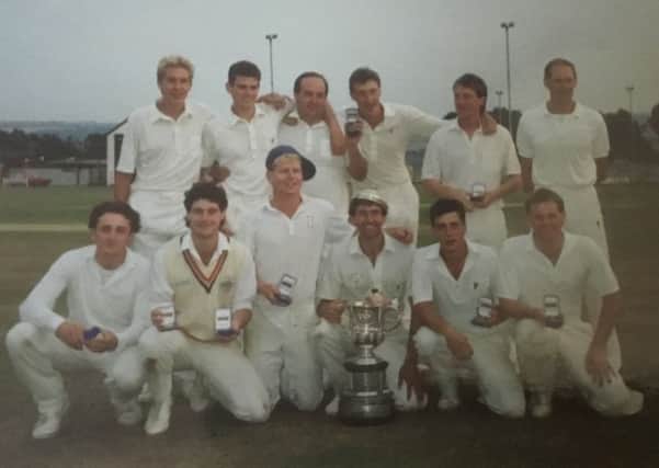 The Batley Cricket Club team of 1989, who won the Heavy Woollen Cup, Jack Hampshire Cup, Central Yorkshire League Division One title and Yorkshire Council Play-offs.