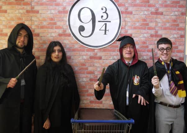 Wizard time: Upper Batley High School staff dress up as Harry Potter characters.