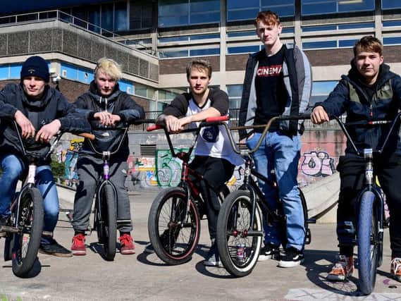 Jake Butterfield (standing) has led a petition to keep a skatepark in Spenborough.