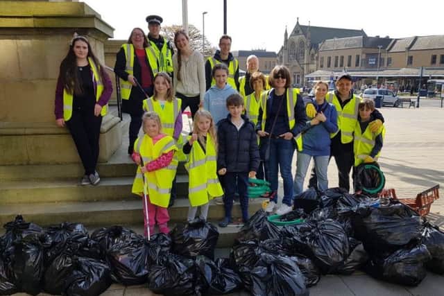 Large haul: More than 100 bin bags full of rubbish was collected.