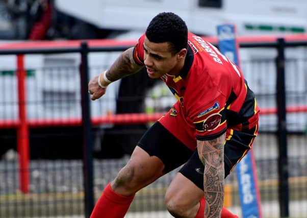 Andy Gabriel opened the scoring for Dewsbury Rams as they overcame a brace effort from amateurs Thatto Heath to reach the Challenge Cup sixth round.