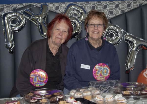 Landmark day: Mary Bennet and Irene Jackson during their 70th birthday party at Jay-Be®.