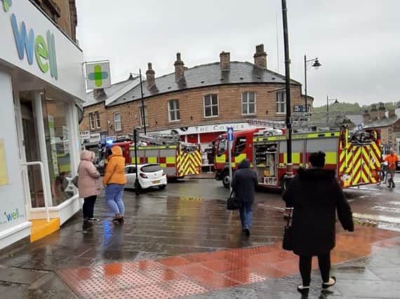 Emergency services attend the scene in Batley town centre.