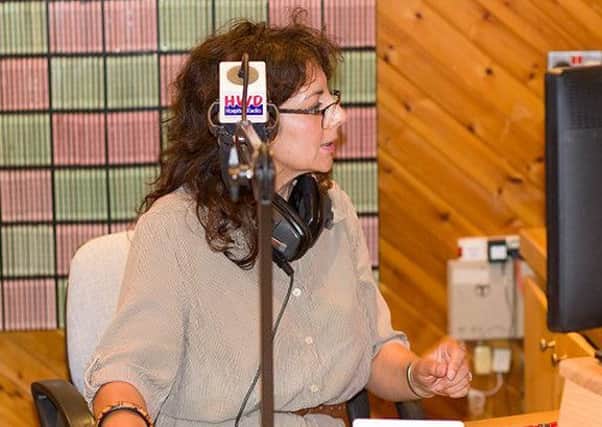 Presenter Anita Hepple on air at HWD Hospital Radio.