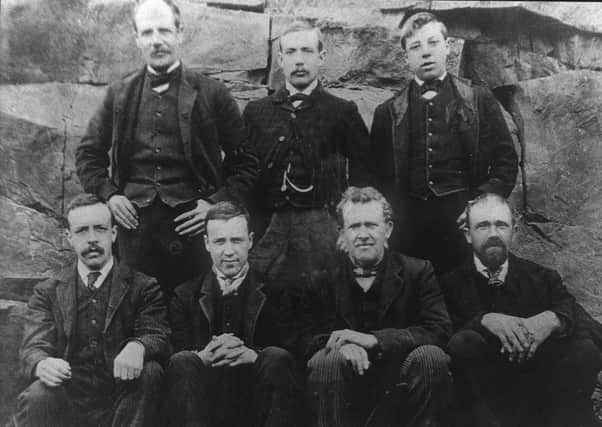 Lucky seven: The seven men who survived the pit disaster after being entombed for 30 hours: From left to right (back row) Henry Wraithmell, Friend Senior, Willie Lightowler;  Front: Squire Shires, John Garfitt, Richard Wood, J Mallinson.