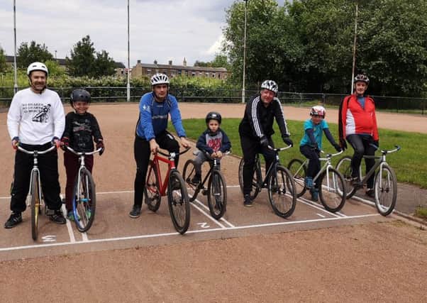 Members of Heckmondwike Cycle Speedway Club at one of the free training sessions.