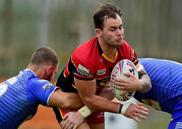 Dominic Speakman scored a try on his second Dewsbury Rams debut during last Sundays crucial victory over Barrow Raiders, which moves them two points clear of the Championship relegation zone. Picture: Paul Butterfield