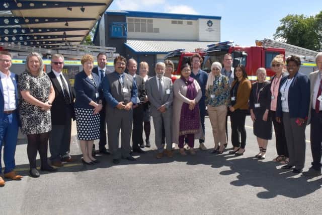 Members of the West Yorkshire Fire and Rescue Authority at Fire Service Headquarters in Birkenshaw