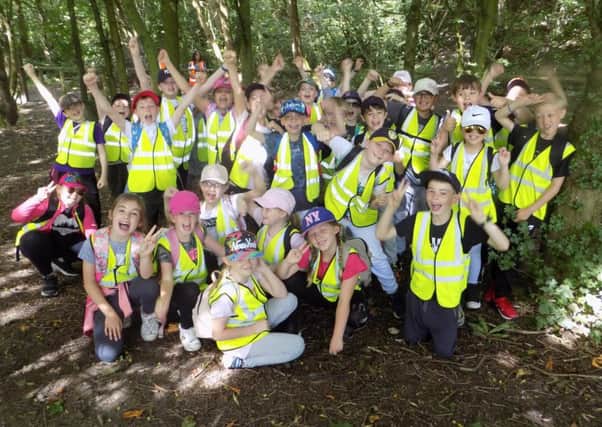 Gomersal St Mary's CE School Year 4 pupils during the WE Walk for Water event at Oakwell Hall.