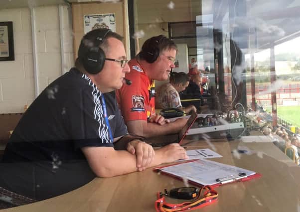 Vital service: HWD Hospital Radios Rugby League commentary team.