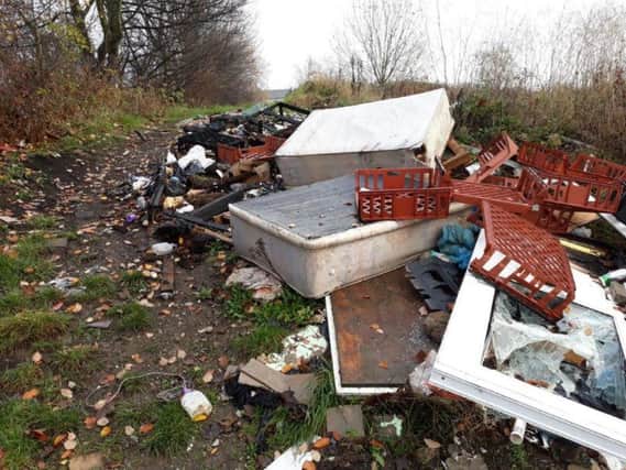 Pictures of the fly tipping supplied by Kirklees Council